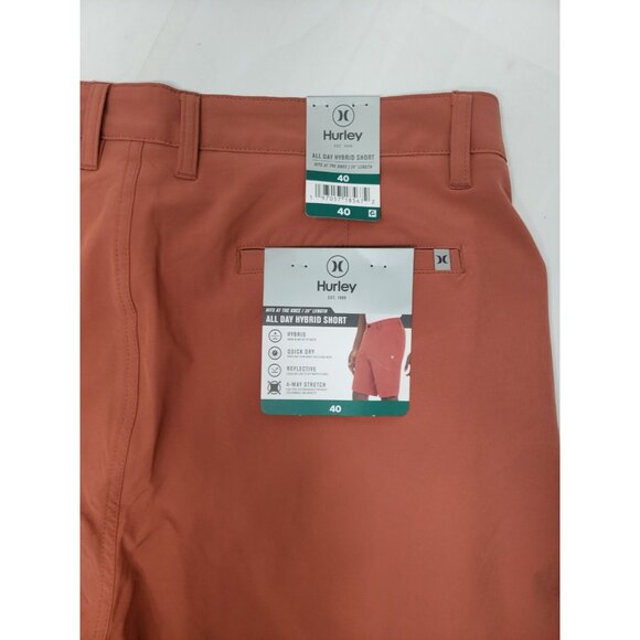 Hurley Men's All Day Hybrid Quick Dry 4 Way Stretch Short Redwood Size 40 NEW - Picture 10 of 14